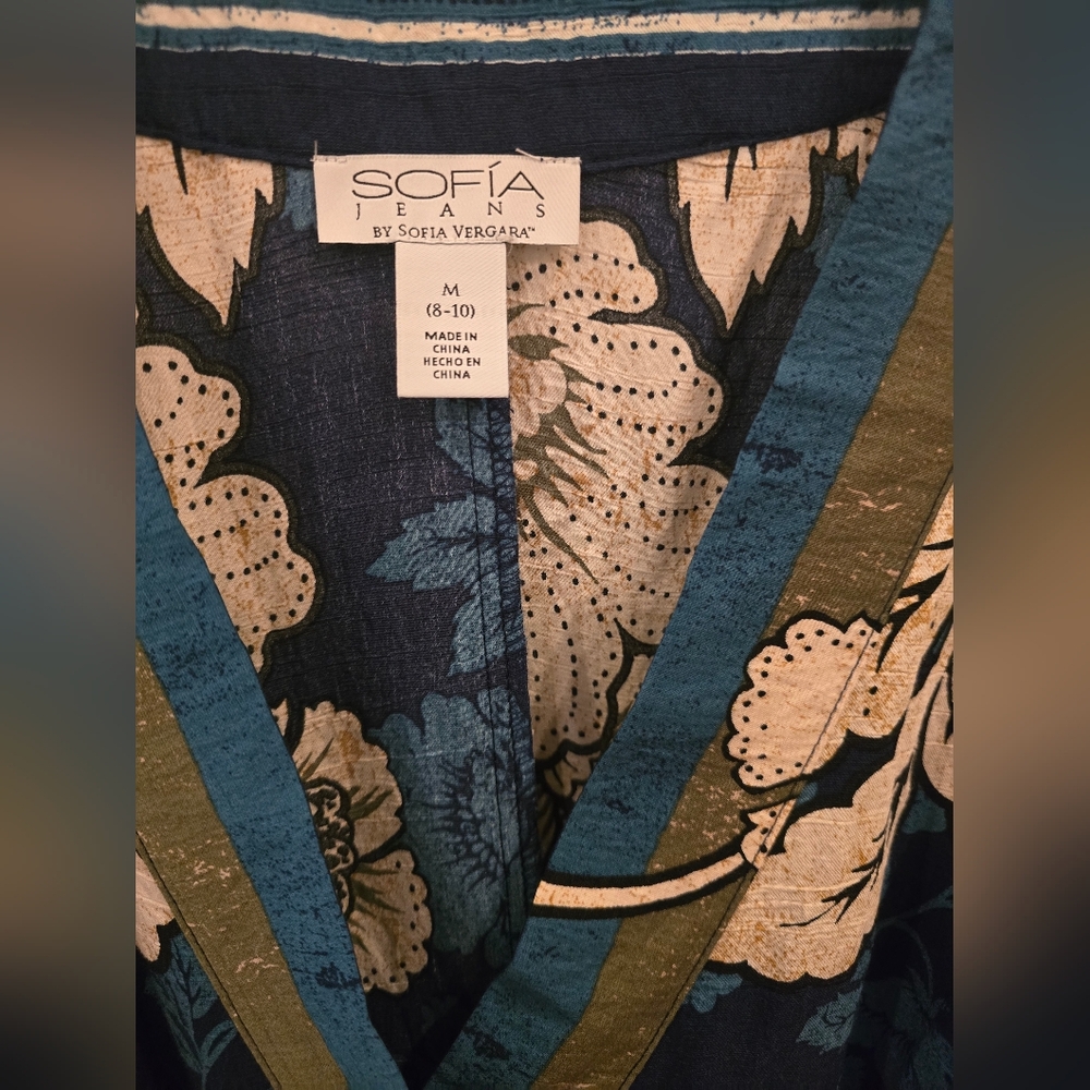 Sofia Vergara Floral Kimono Dress - Size 8-10 - Picture 3 of 7
